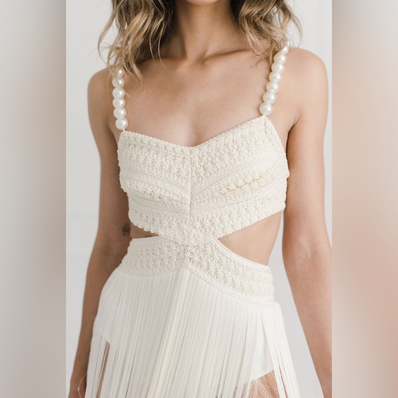 PatBO Fringe Beach Dress with Pearl Straps - Picture 13 of 13